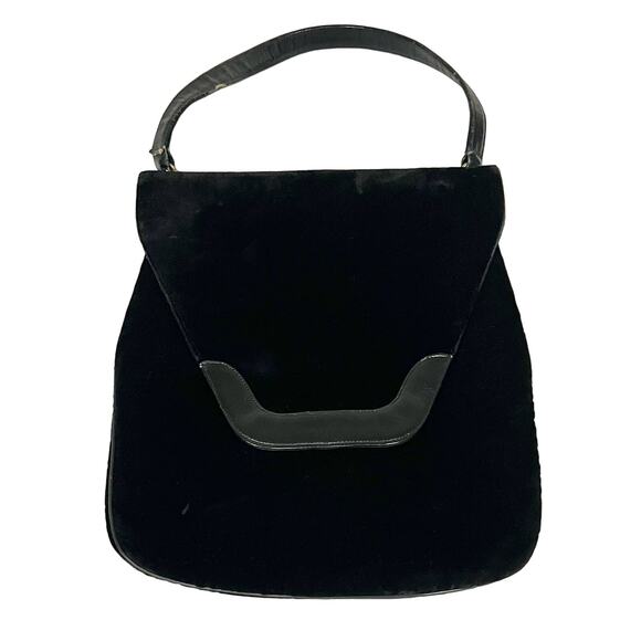 Jana Vintage Purse Black Velvet Handbag Shoulder Evening Bag - Picture 1 of 14